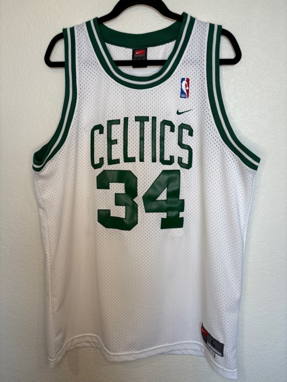 Nike White & Green Boston Celtics #34 Basketball Jersey
